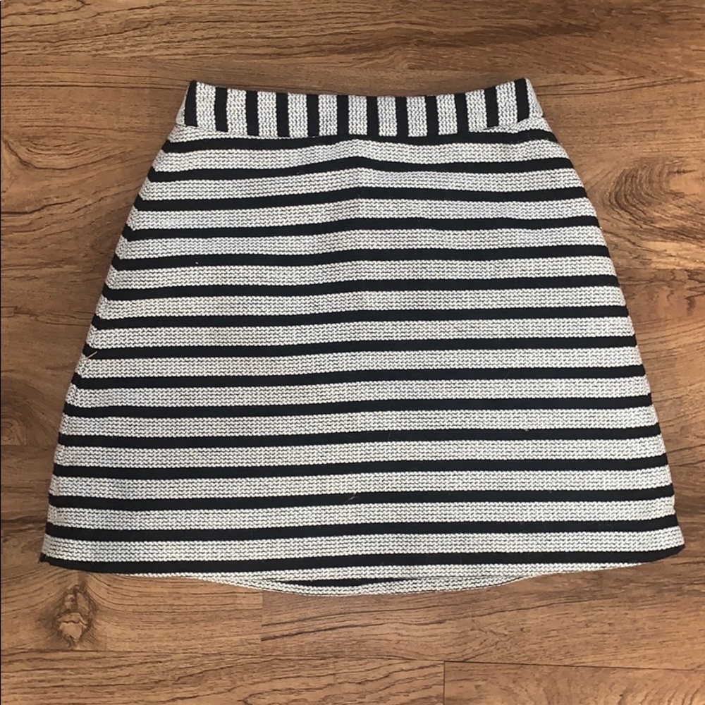 Express Striped High-Waisted A-Line Mini Skirt